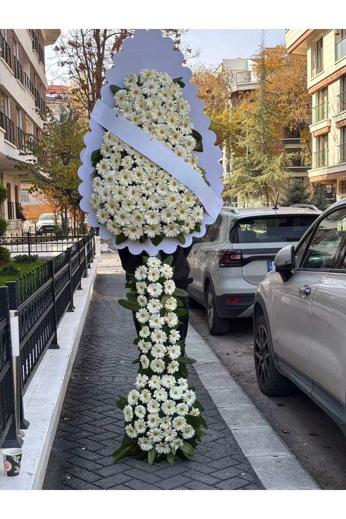 Üstü & Altı Gerberalı  Çelenk