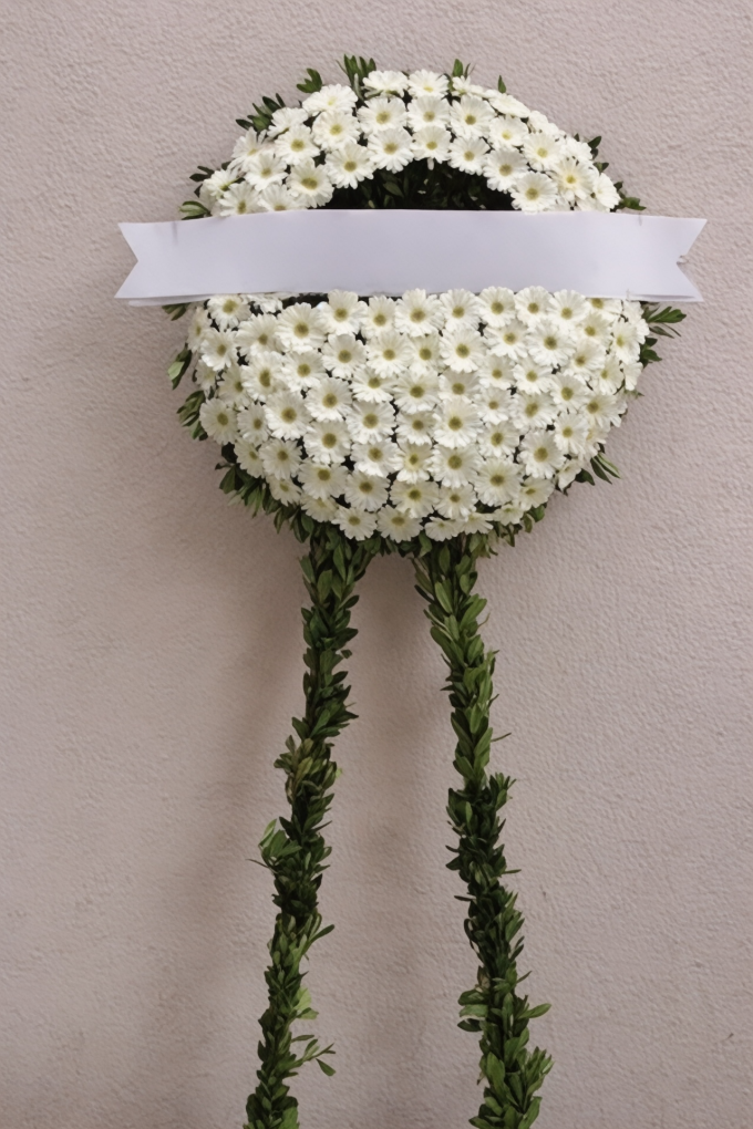 Beyaz Gelberalı Cenaze Çelengi