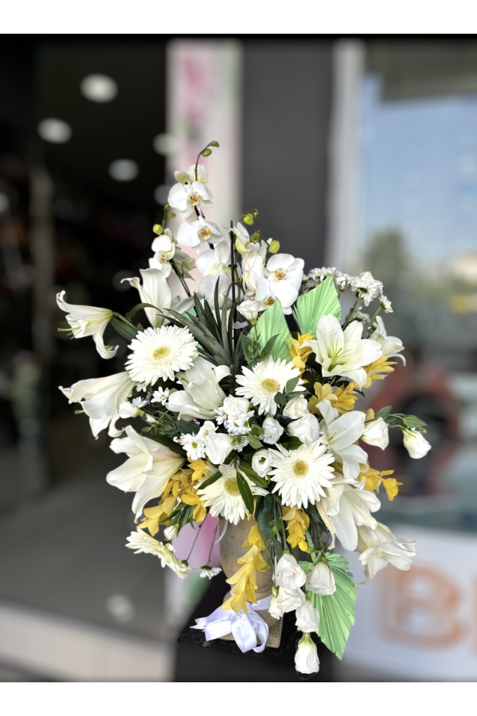 Eskitme Seramikte Dev Boy Orkide Aranjman