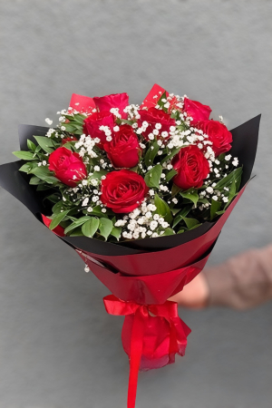 9 Adet Kırmızı Gül Buketi