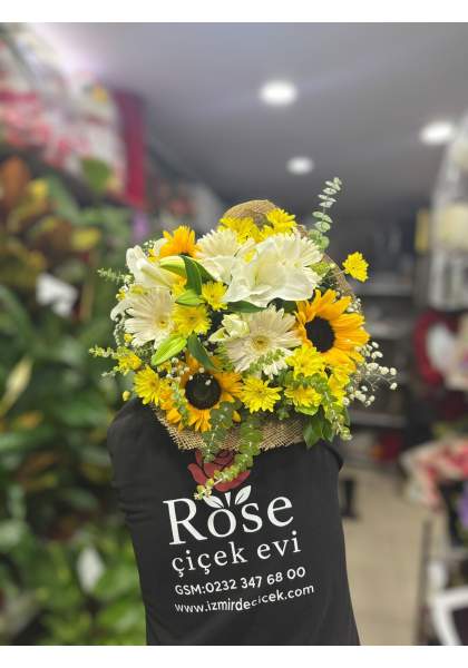 Ayçiçeği ve Lilyum Karışık Buket