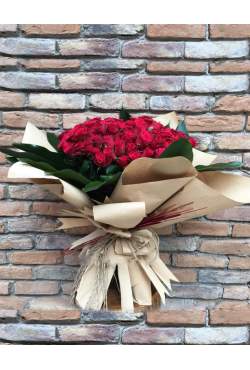 101 Adet Yerli Güllü Söz Buketi