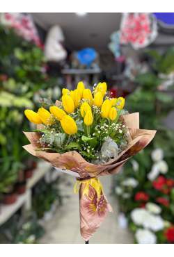 15 Adet Sarı Lale Buketi