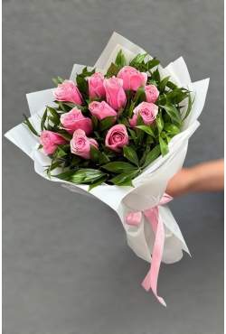 11 Adet Pembe Gül Buketi