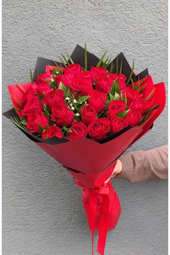 25 Adet Kırmızı Gül Buketi