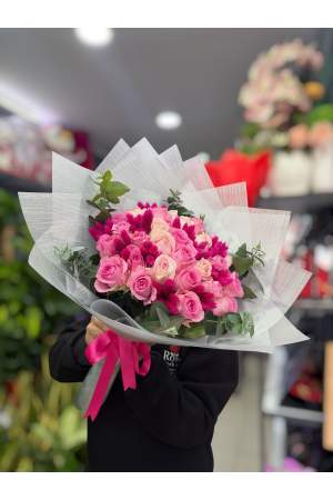 30 Adet Soft Pembe Gül Buketi