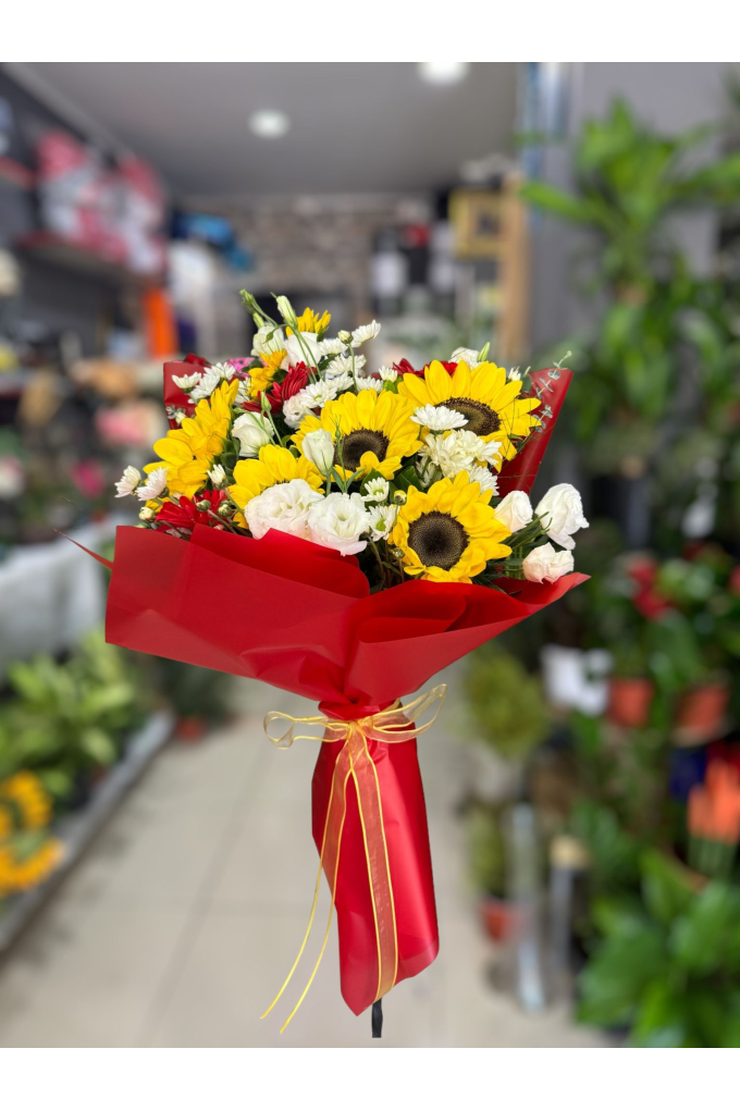 Ay Çiçeği ve Lisyantus Buketi