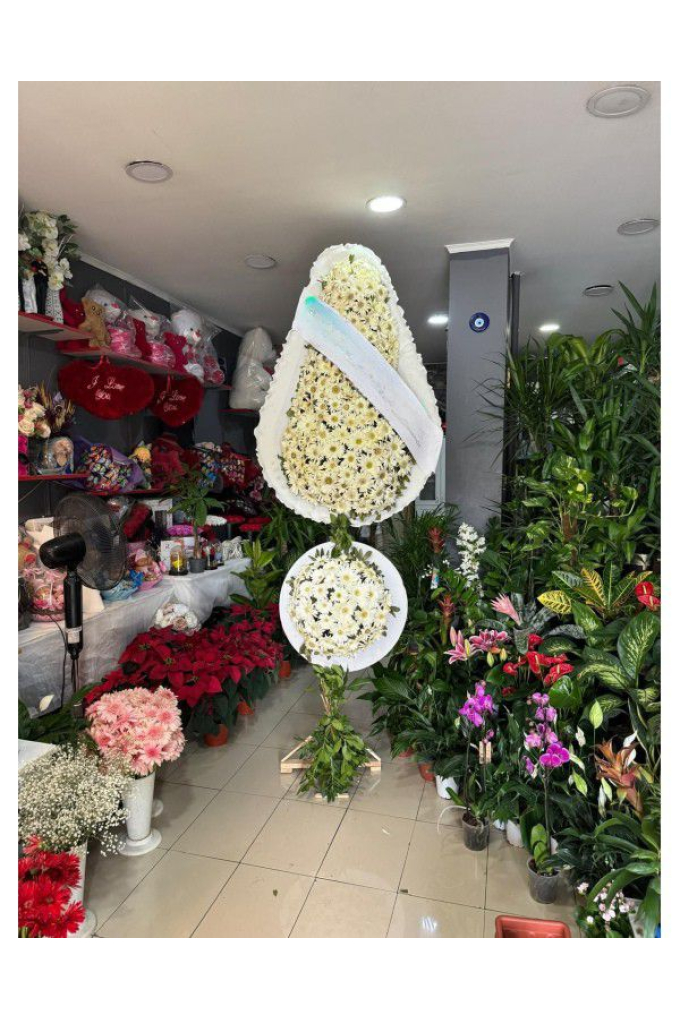 Beyaz Çiftli Gelberalı Çelenk