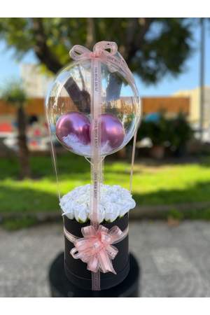 Yapay Gül & Şeffaf Bobo Balon