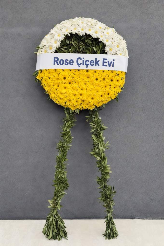 Sarı Beyaz Cenaze Çelengi