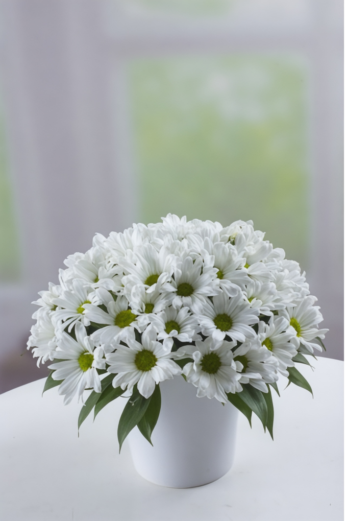 Seramik İçerisinde Papatya Aranjman