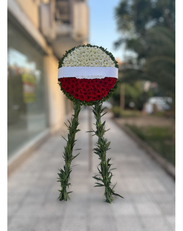 Tören Çelenk Kırmızı-Beyaz